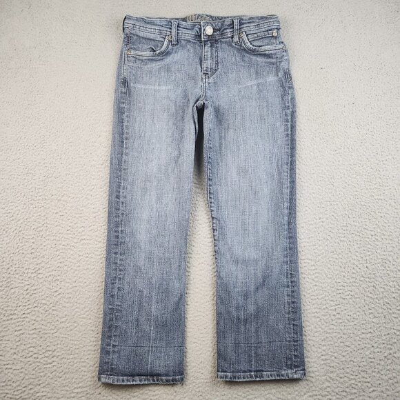 Kut from the Kloth Blue Jeans Cropped Low Rise Straight Leg Denim Size 8 Pants - Picture 1 of 10